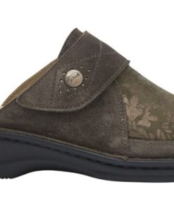 CIABATTA ROBERTA ELASTICO+PELLE SCAMOSCIATA BIOPRINT SOLETTARIMOVIBILE VERDE OLIVA 36