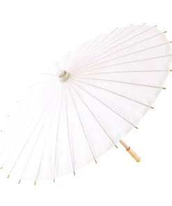 Ombrello Parasole in Carta e Bambu Matrimonio Bianco 80 cm