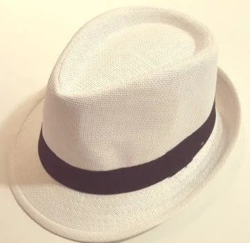 Cappello Panama Bianco Con Fascetta Nera