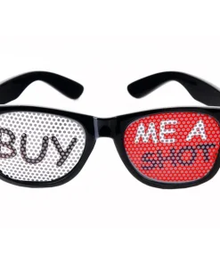 Alternative view of Occhiali Divertenti In Plastica Neri Con Scritta “Buy Me A Shot”