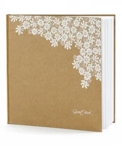GuestBook Kraft Decorazione Bianche Floreali Firme Ospiti (KWA42EN)